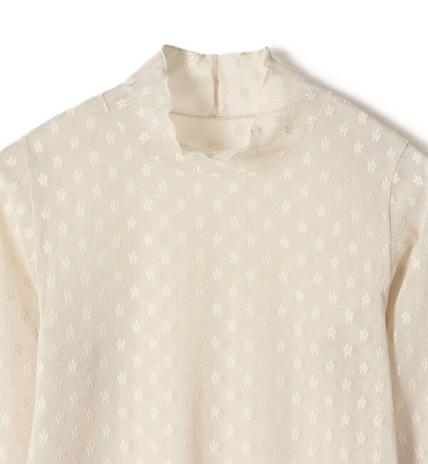 SHIPS for women「〈手洗い可能〉フラワー チュール ハイネック プルオーバー」|Tシャツ・カットソー|