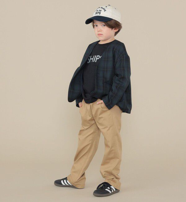 SHIPS KIDS「SHIPS KIDS:100～130cm / 50th ANNIV セレモニー チェック ノーカラー ジャケット」|ノーカラージャケット|