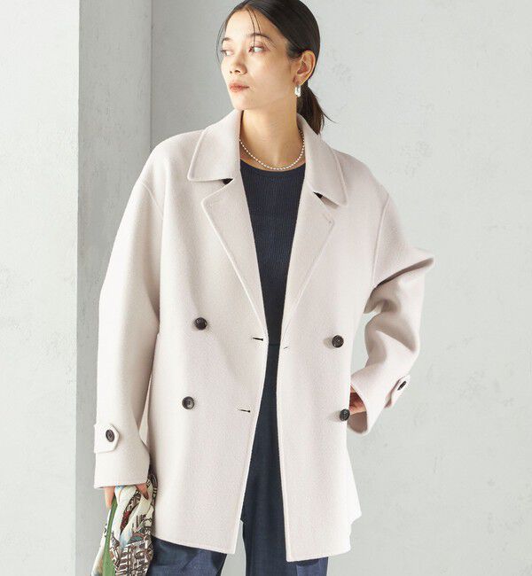 SHIPS for women「SUPER140 ダブル フェイス ショート コート」|ピーコート|