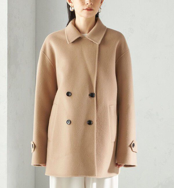 SHIPS for women「SUPER140 ダブル フェイス ショート コート」|ピーコート|