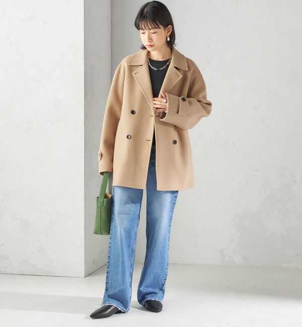 SHIPS for women「SUPER140 ダブル フェイス ショート コート」|ピーコート|