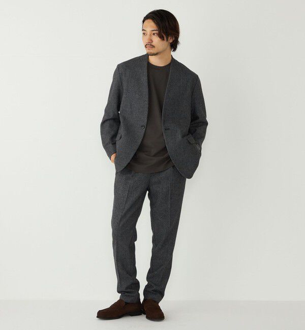 SHIPS Colors 「SHIPS Colors:T/W ツイード ノーカラー ジャケット(セットアップ対応可能)◇」|ノーカラージャケット|