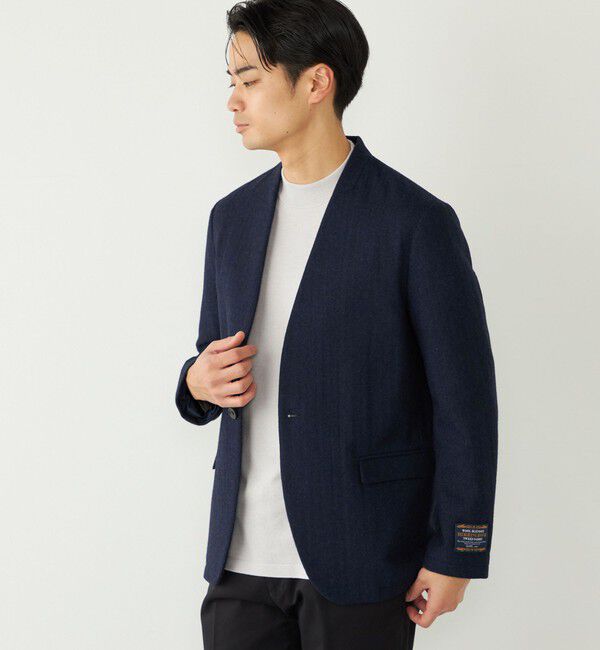 SHIPS Colors 「SHIPS Colors:T/W ツイード ノーカラー ジャケット(セットアップ対応可能)◇」|ノーカラージャケット|