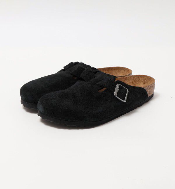 SHIPS「BIRKENSTOCK: SUEDE BOSTON」|サンダル|ブラック