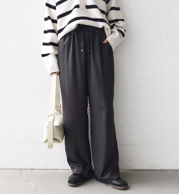 SHIPS for women「〈手洗い可能〉サテン ドロスト パンツ」|その他|ダークグレー