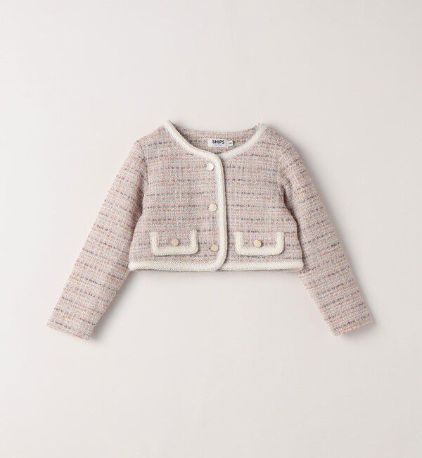 SHIPS Colors 「SHIPS Colors:120～130cm / オケージョン ツイード ジャケット」|ノーカラージャケット|