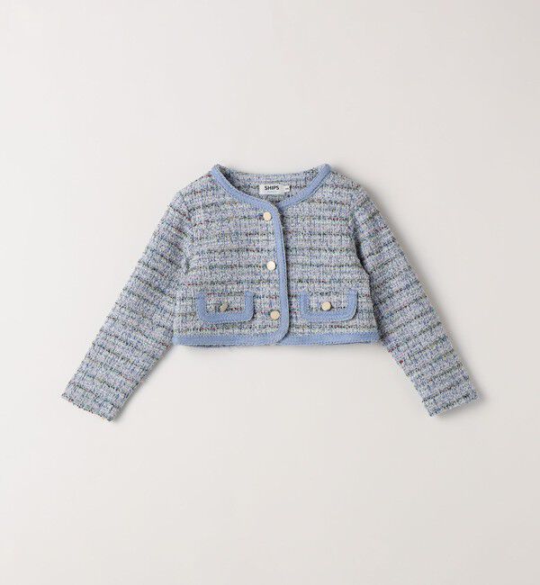 SHIPS Colors 「SHIPS Colors:120～130cm / オケージョン ツイード ジャケット」|ノーカラージャケット|