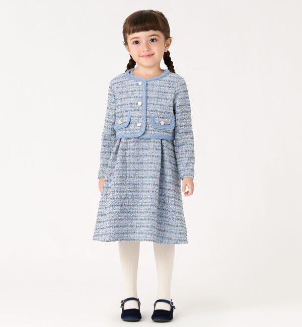 SHIPS Colors 「SHIPS Colors:120～130cm / オケージョン ツイード ジャケット」|ノーカラージャケット|