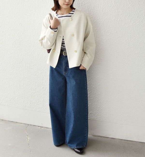 SHIPS Colors 「SHIPS Colors:〈手洗い可能〉ポリエステル/リネン スラブ ノーカラー ジャケット◇」|ノーカラージャケット|