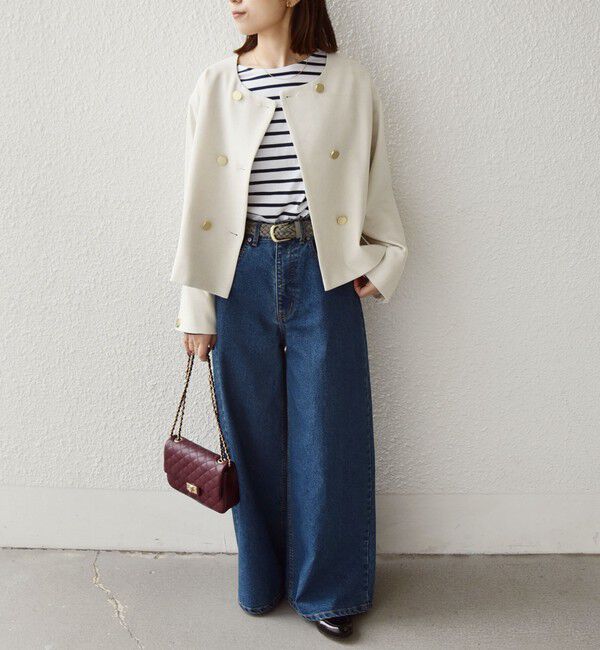 SHIPS Colors 「SHIPS Colors:〈手洗い可能〉ポリエステル/リネン スラブ ノーカラー ジャケット◇」|ノーカラージャケット|