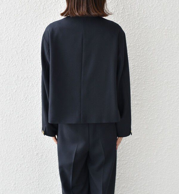 SHIPS Colors 「SHIPS Colors:〈手洗い可能〉ポリエステル/リネン スラブ ノーカラー ジャケット◇」|ノーカラージャケット|