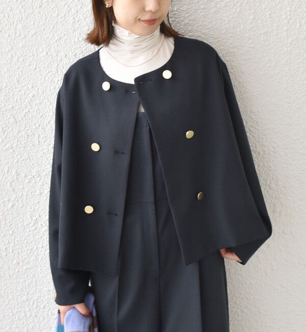 SHIPS Colors 「SHIPS Colors:〈手洗い可能〉ポリエステル/リネン スラブ ノーカラー ジャケット◇」|ノーカラージャケット|