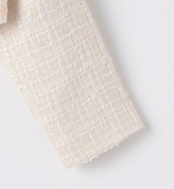 SHIPS KIDS「SHIPS KIDS:110～130cm /セレモニー ラメ ツイード ボレロ ジャケット」|ノーカラージャケット|