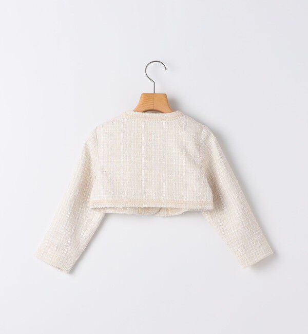 SHIPS KIDS「SHIPS KIDS:110～130cm /セレモニー ラメ ツイード ボレロ ジャケット」|ノーカラージャケット|