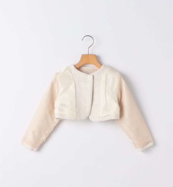 SHIPS KIDS「SHIPS KIDS:110～130cm /セレモニー ラメ ツイード ボレロ ジャケット」|ノーカラージャケット|