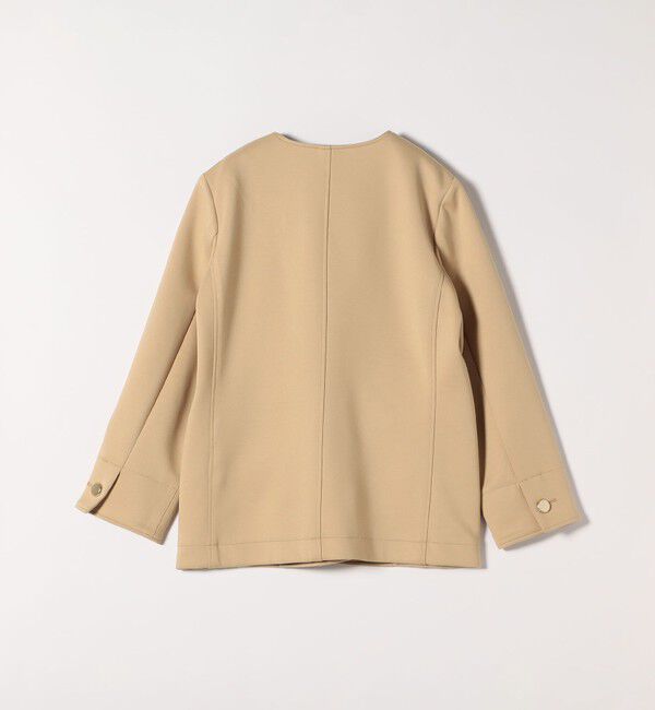 quaranciel「quaranciel:〈手洗い可能〉ジャージー ポケット ノーカラー ジャケット」|ノーカラージャケット|