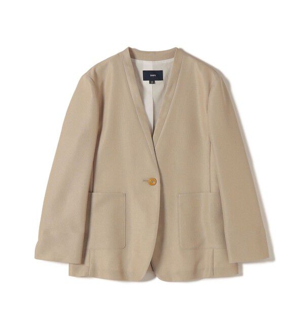 SHIPS for women「《予約》〈手洗い可能〉カラミ ノーラペル ジャケット」|ノーカラージャケット|