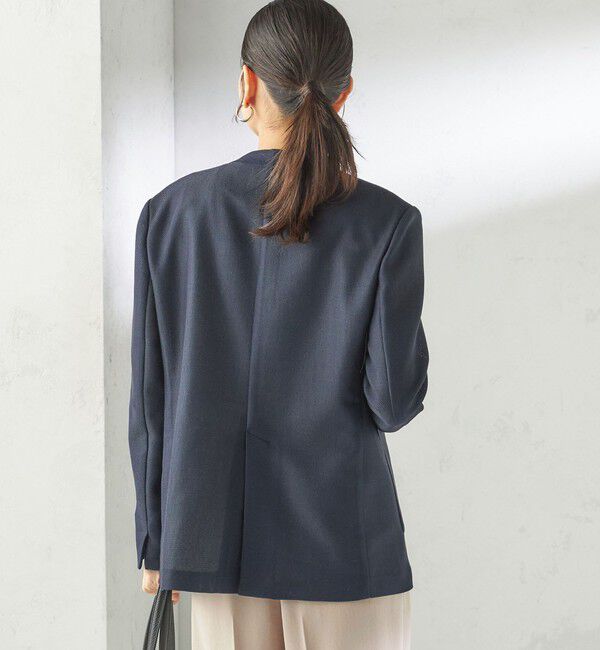 SHIPS for women「《予約》〈手洗い可能〉カラミ ノーラペル ジャケット」|ノーカラージャケット|