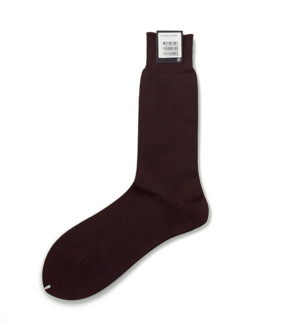 TOMORROWLAND GOODS「TOMORROWLAND コットンナイロン ストライプソックス」|ソックス|ダークブラウン