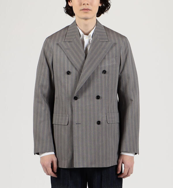 TOMORROWLAND MENS「シルクコットン ヘリンボーン ダブルブレステッド6Bジャケット」|テーラードジャケット|