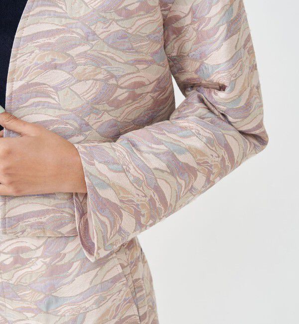 MACPHEE「ストーンジャカード ノーカラージャケット」|ノーカラージャケット|