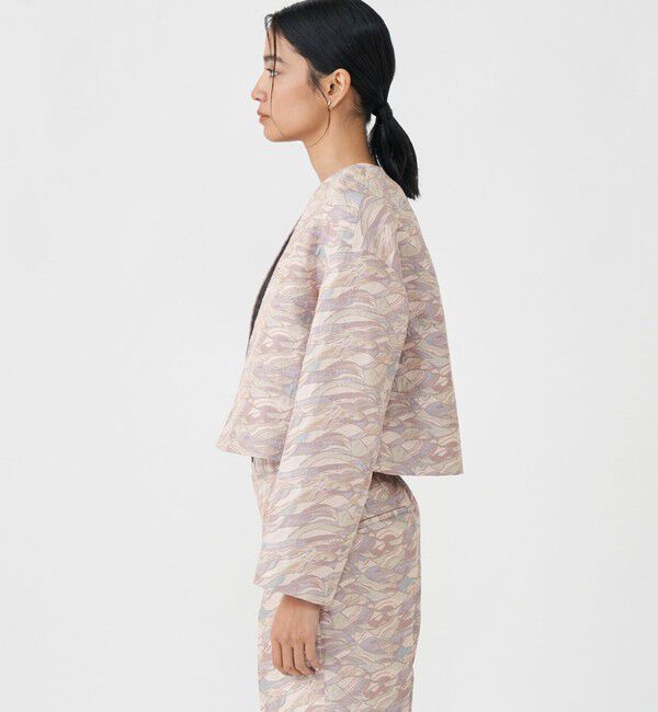 MACPHEE「ストーンジャカード ノーカラージャケット」|ノーカラージャケット|