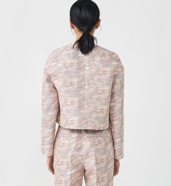 MACPHEE「ストーンジャカード ノーカラージャケット」|ノーカラージャケット|