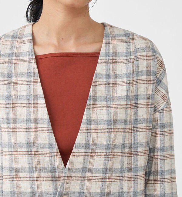 MACPHEE「ツイードチェック ノーカラージャケット」|ノーカラージャケット|