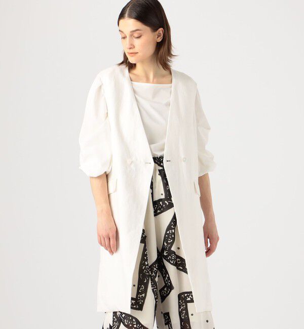 DES PRES「リネンファブリックコンビ ロングジレ」|ベスト・ジレ|