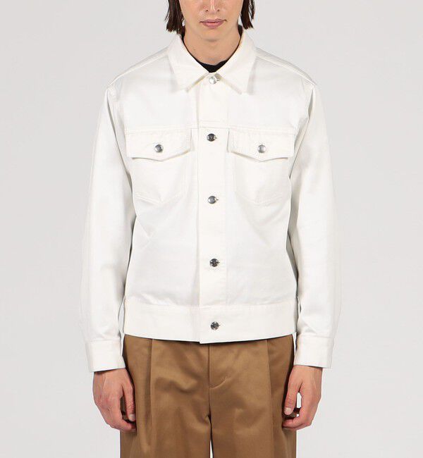 TOMORROWLAND MENS「コットンサテン トラッカージャケット」|ブルゾン・スタジャン|