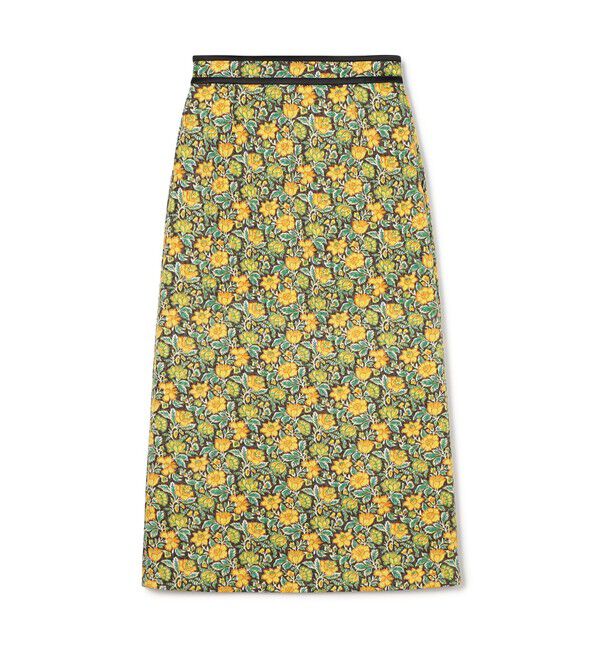 SOULEIADO「ポリエステルプリント ナローイージースカート」|スカート|18 ブラック系