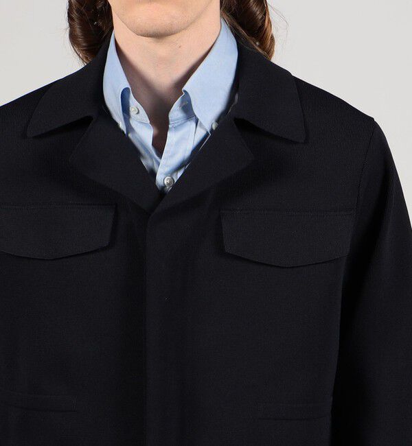 TOMORROWLAND MENS「ポリエステル ニットミリタリーブルゾン」|ニット・セーター|