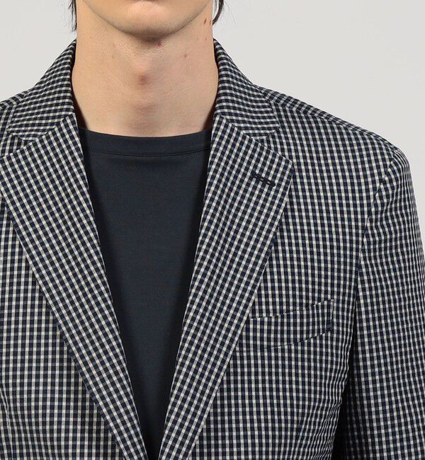 TOMORROWLAND MENS「ポリエステルウールサッカー シングルブレステッド2Bジャケット」|テーラードジャケット|