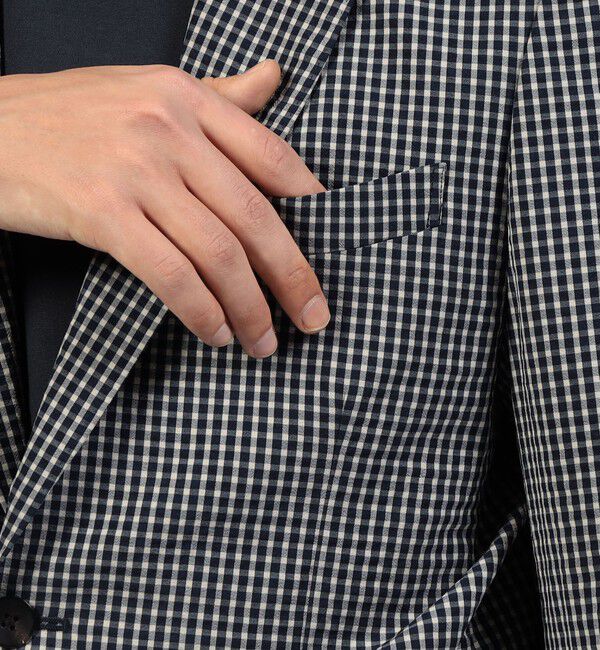 TOMORROWLAND MENS「ポリエステルウールサッカー シングルブレステッド2Bジャケット」|テーラードジャケット|