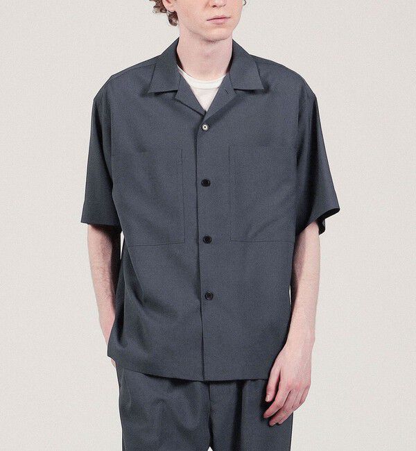 TOMORROWLAND MENS「ポリエステルウールポプリン オープンカラーシャツ」|シャツ・ブラウス|