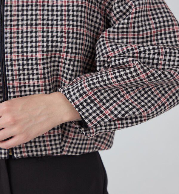 TOMORROWLAND collection「タッターギンガムリバー ジップアップブルゾン」|ブルゾン・スタジャン|