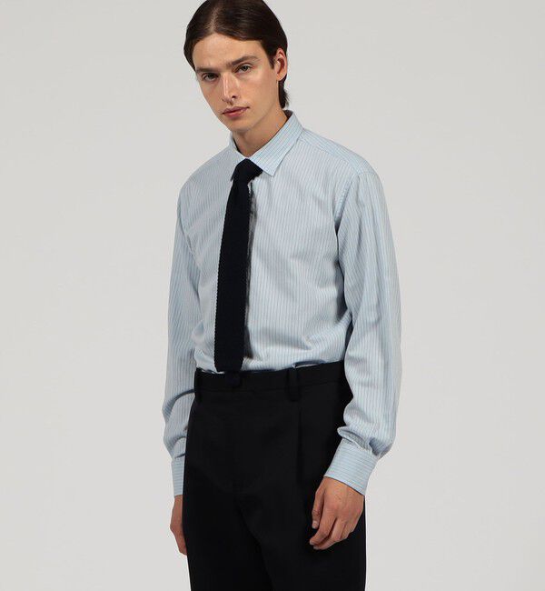 TOMORROWLAND MENS「コットンウールツイル ショートポインテッドワイドカラーシャツ」|シャツ・ブラウス|