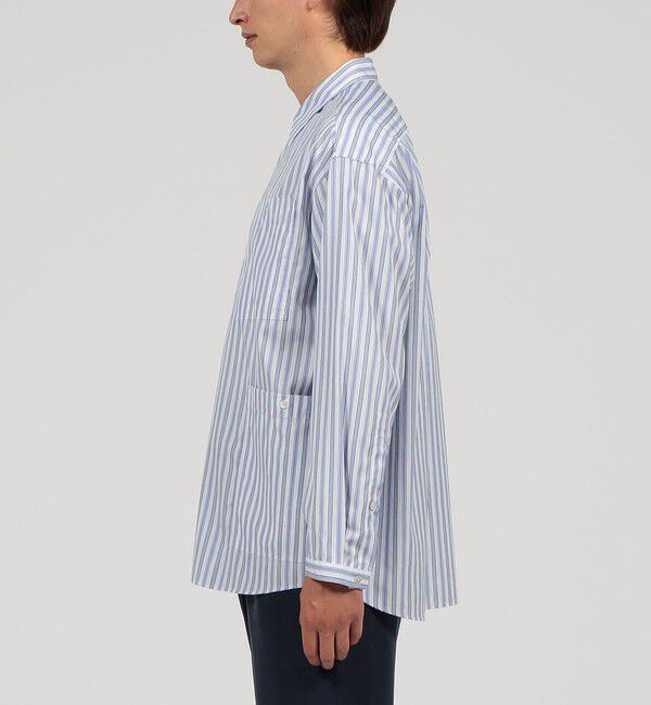 TOMORROWLAND MENS「コットン ストライプ マルチポケットシャツ」|シャツ・ブラウス|