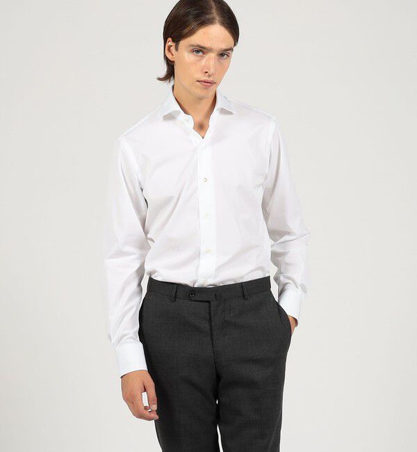 TOMORROWLAND MENS「120/2スーピマコットンブロード ワイドスプレッドカラーシャツ」|シャツ・ブラウス|