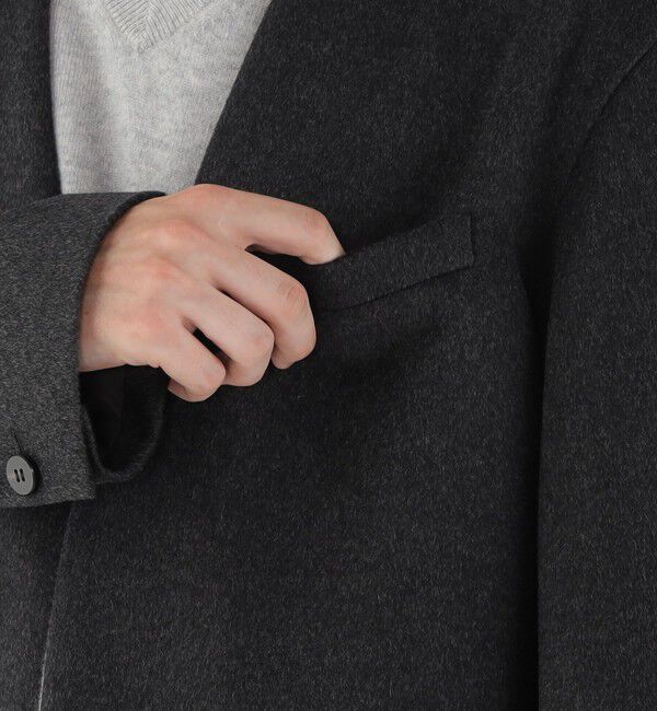 GALERIE VIE「スムースビーバー カラーレスジャケット」|ノーカラージャケット|