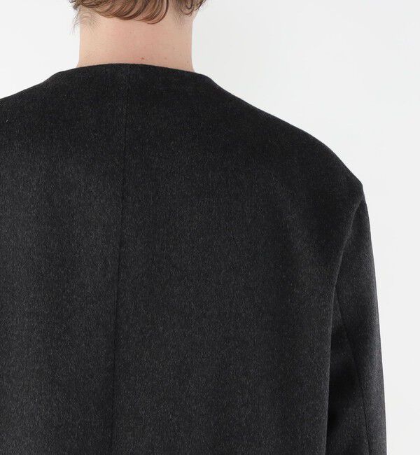 GALERIE VIE「スムースビーバー カラーレスジャケット」|ノーカラージャケット|