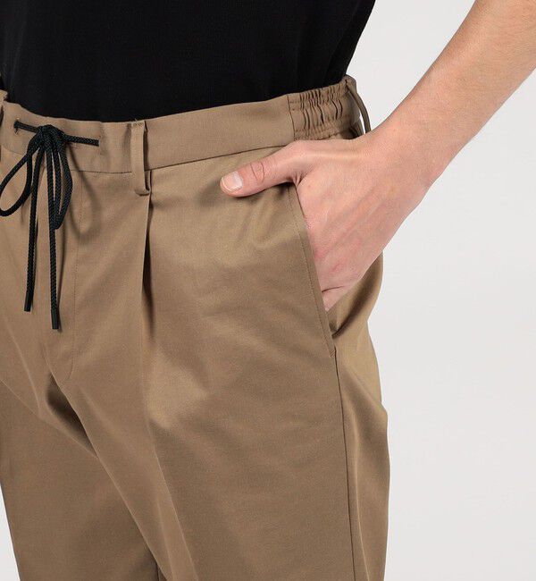 TOMORROWLAND MENS「コットンポリエステルサテン 1プリーツイージースラックス 」|スラックス|