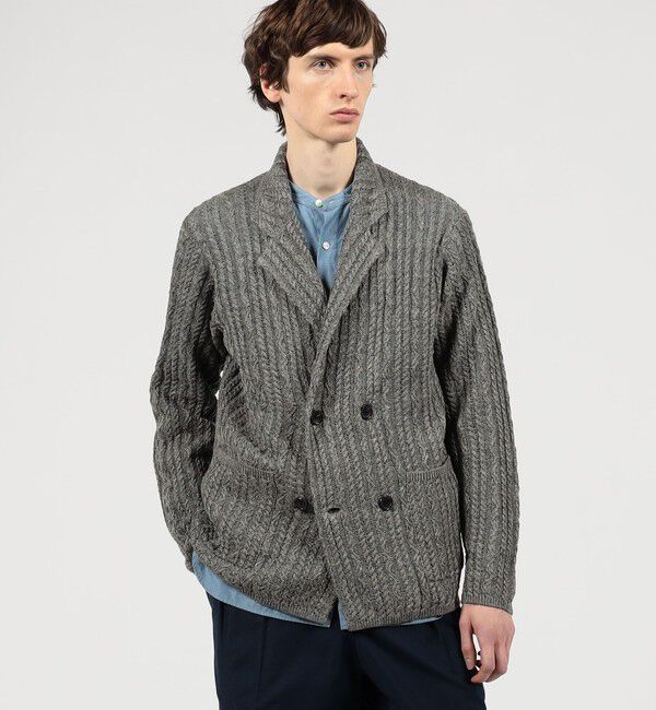 TOMORROWLAND MENS「プレミアムリネン ケーブルニットジャケット」|ニット・セーター|