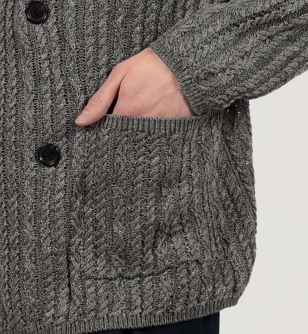 TOMORROWLAND MENS「プレミアムリネン ケーブルニットジャケット」|ニット・セーター|