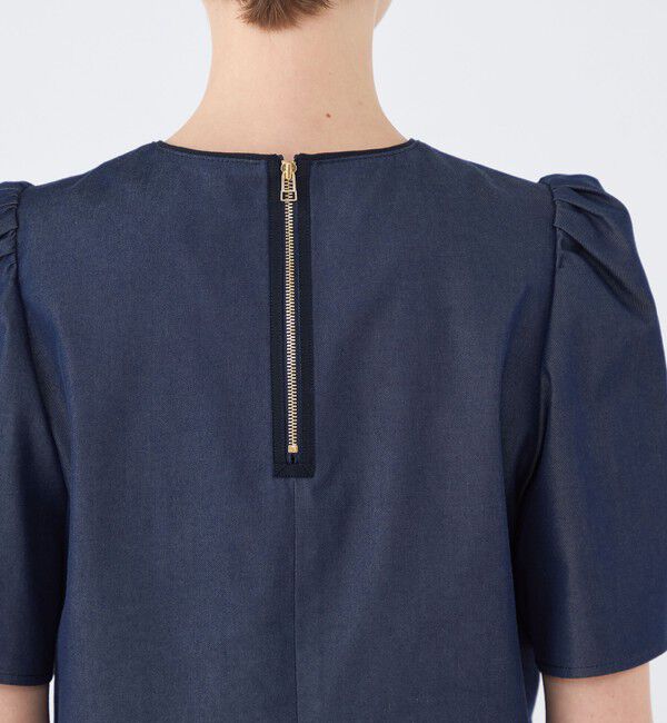 TOMORROWLAND collection「コットンシルクデニム タックベルスリーブプルオーバー」|シャツ・ブラウス|