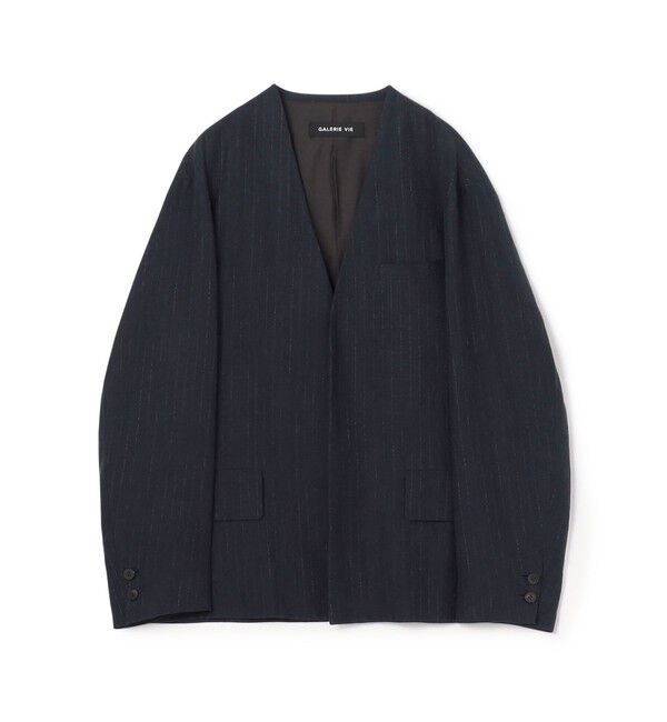 GALERIE VIE「 マリンカナパ カラーレスジャケット」|ノーカラージャケット|68 ネイビー系