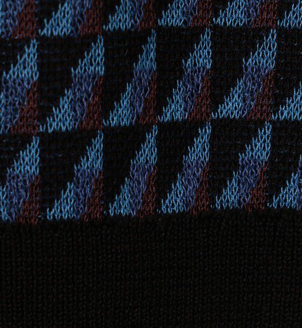 TOMORROWLAND MENS「コットンリネンナイロン ジオメトリック ハーフスリーブ プルオーバーニット」|ニット・セーター|