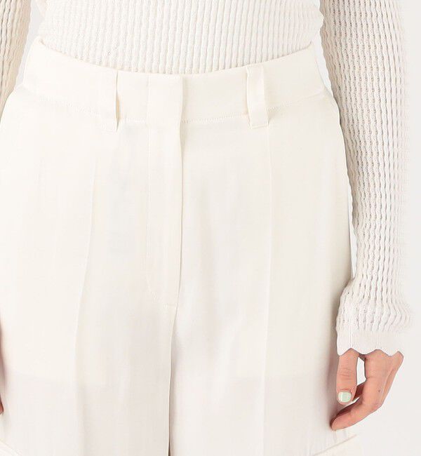 DES PRES「ソフトサテンワイドカーゴパンツ」|カーゴ|