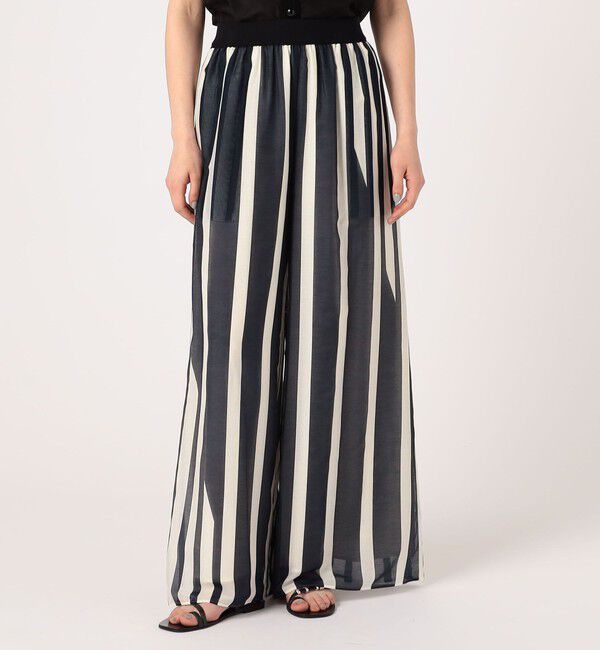 DES PRES「コットンシルクローンストライプ ギャザーワイドパンツ」|その他|