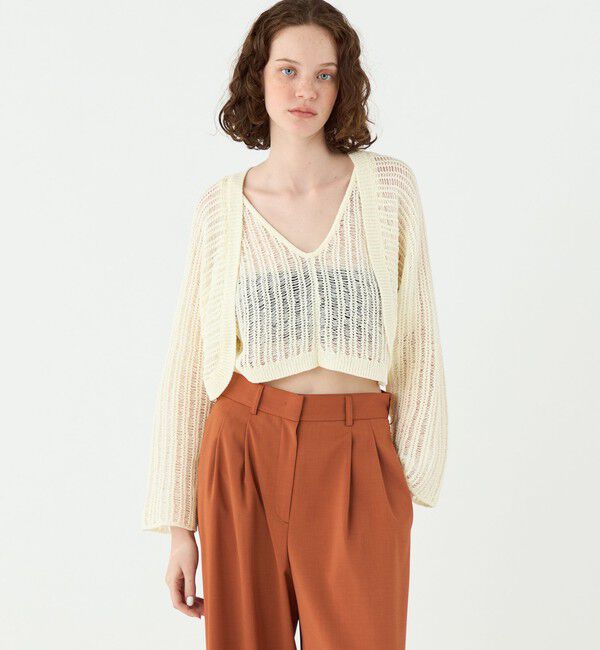 Ballsey「チュールテープ ショートカーディガン」|カーディガン|